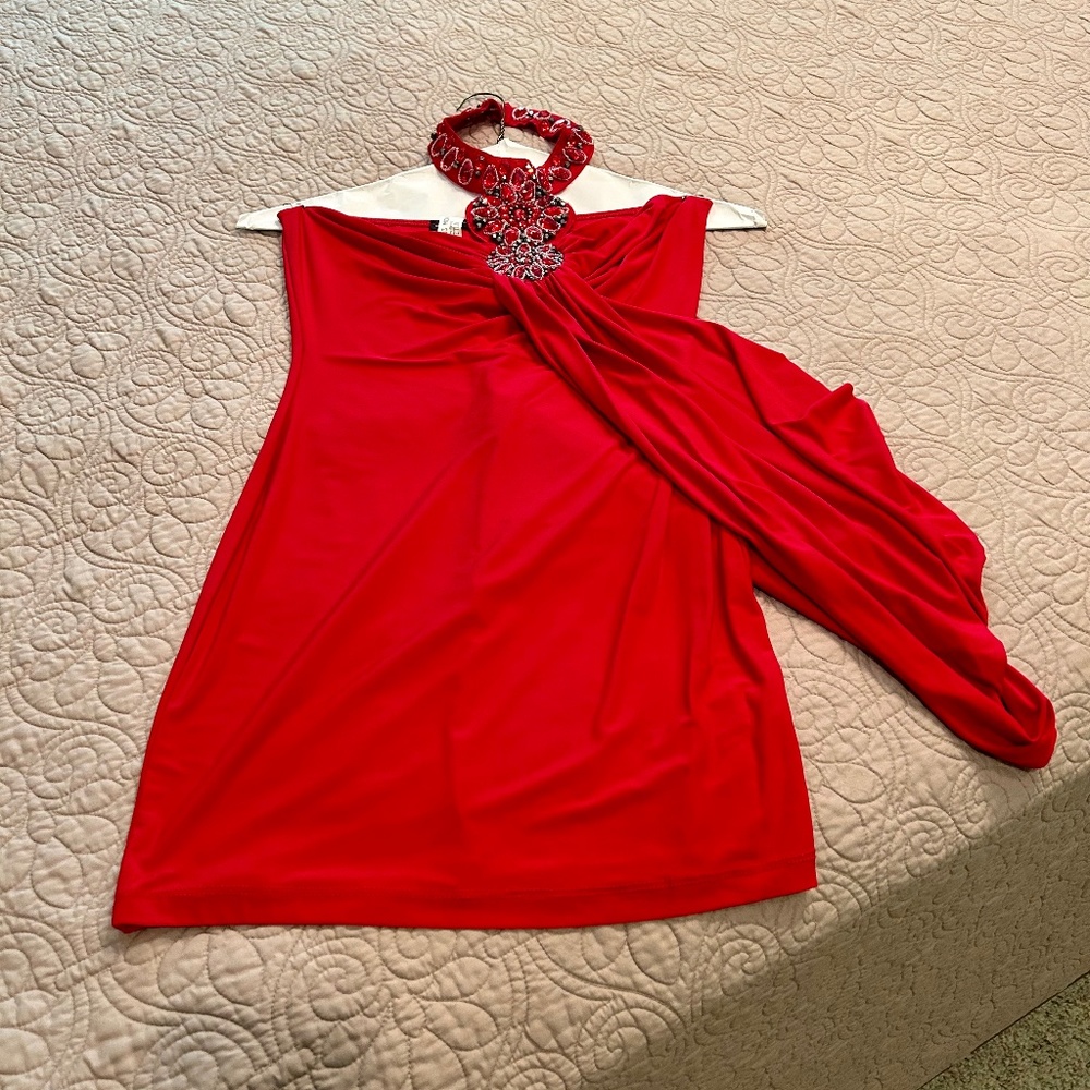 Women's Decorative Neckline Cocktail Dress by Symphony